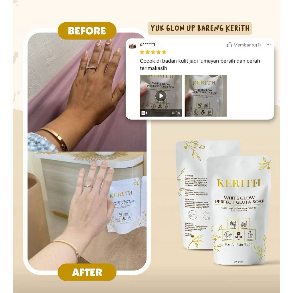 DAPAT 2 PCS KERITH White Glow Perfect Gluta Soap
