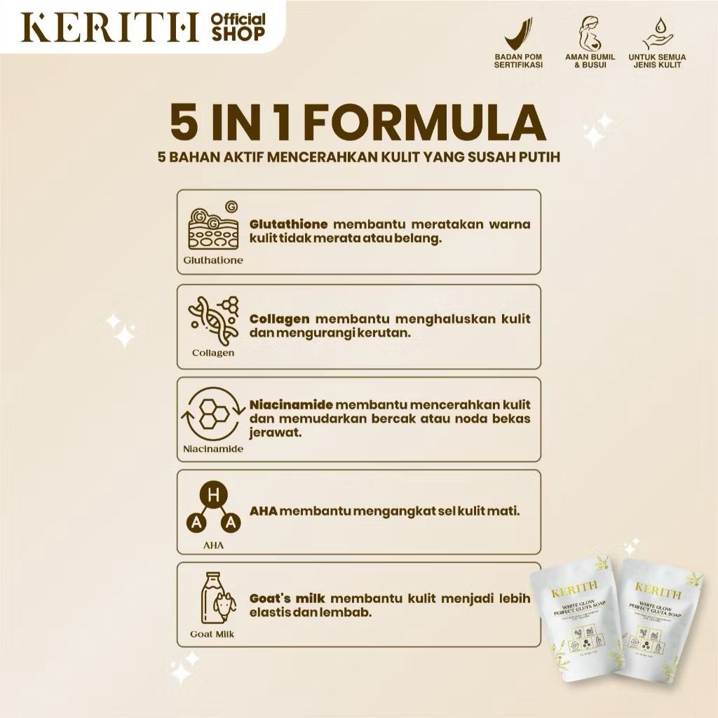 DAPAT 2 PCS KERITH White Glow Perfect Gluta Soap
