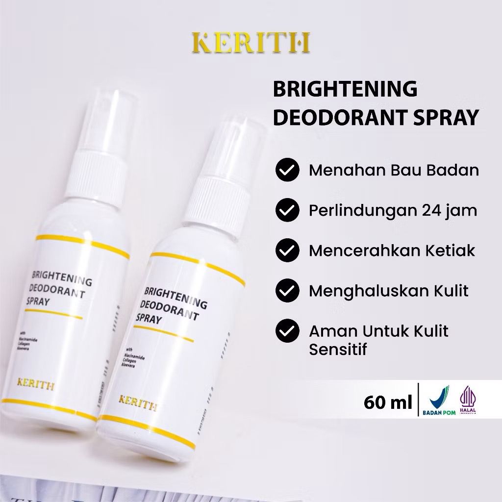 Brightening Deodorant Spray Niacinamide Collagen Aloe Vera by Kerith