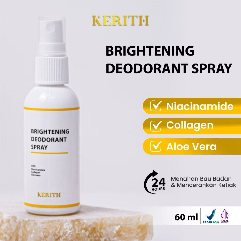 Brightening Deodorant Spray Niacinamide Collagen Aloe Vera by Kerith