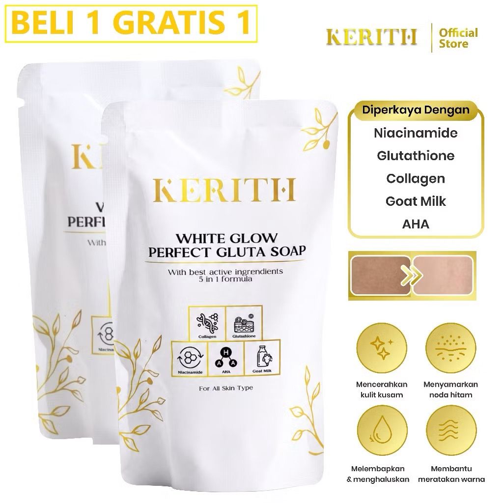 DAPAT 2 PCS KERITH White Glow Perfect Gluta Soap
